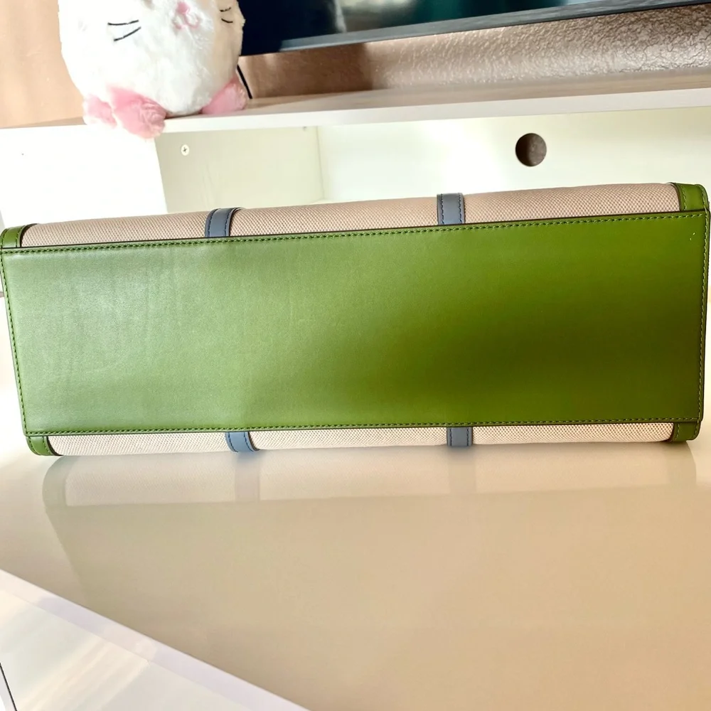 🆕🌈☘️Tory Burch Blake Canvas jumbo Tote/shoulder bag/large - Picture 6 of 7